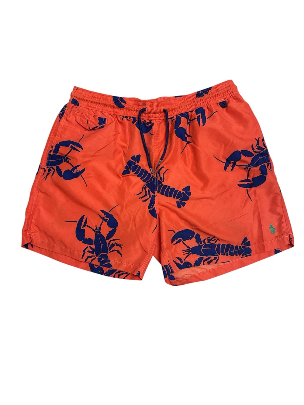 Polo by Ralph Lauren Orange Swim Trunks with Navy Lobster Print